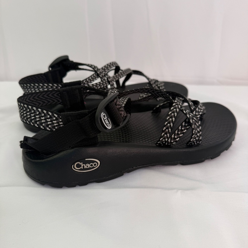 Chaco Z Cloud 2 Sandals Womens 8 Black White Strappy Toe Loop J106266W - Picture 7 of 11